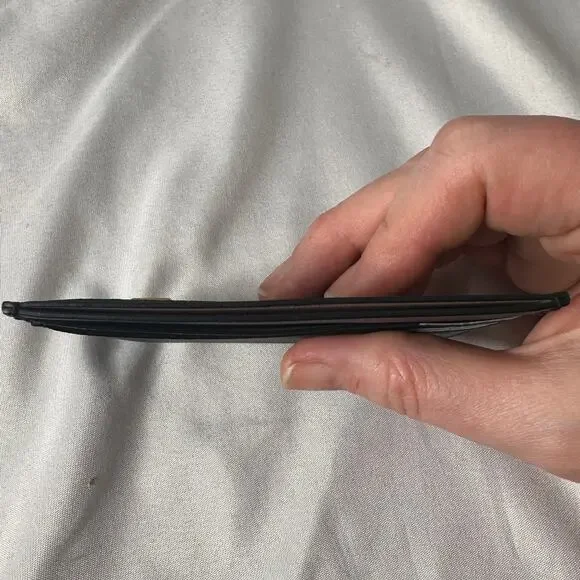 Tiffany & Co Black Leather Card Holder Wallet Gold T Logo Minimalist Luxury - Picture 8 of 11